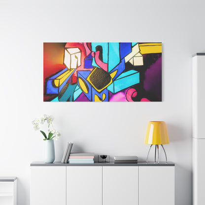 Abstract Neon Geometric Canvas Print