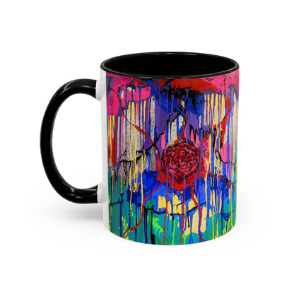 Colorful Drip Art Coffee Mug – Vibrant Abstract Floral Accent (11/15oz)