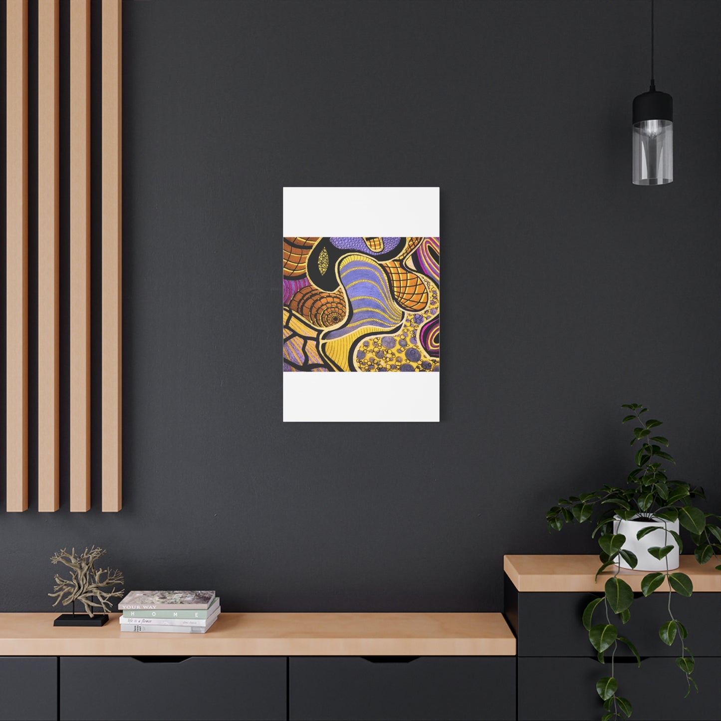 Abstract Gold & Purple Canvas Art