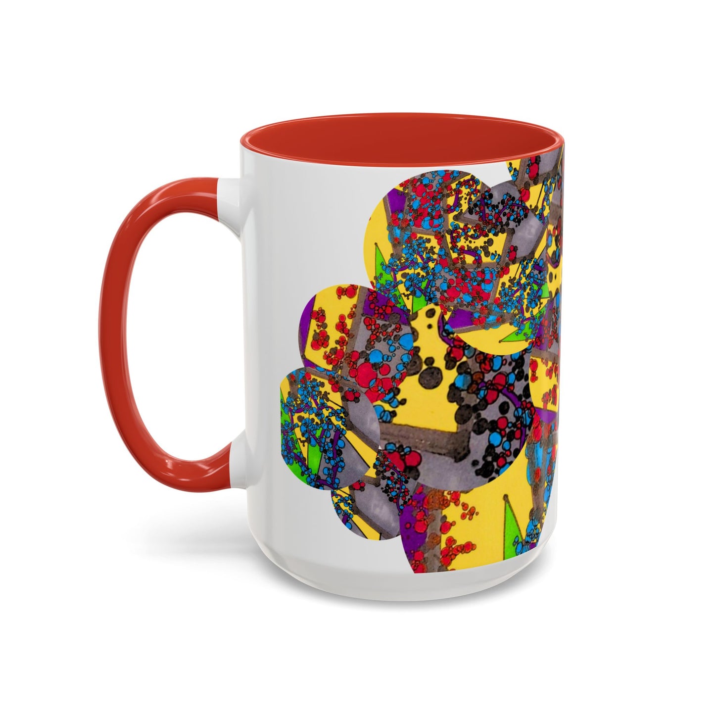 Abstract Colorburst Accent Coffee Mug — Vibrant Pop Art Design