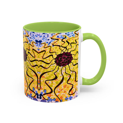Sunburst Floral Accent Coffee Mug