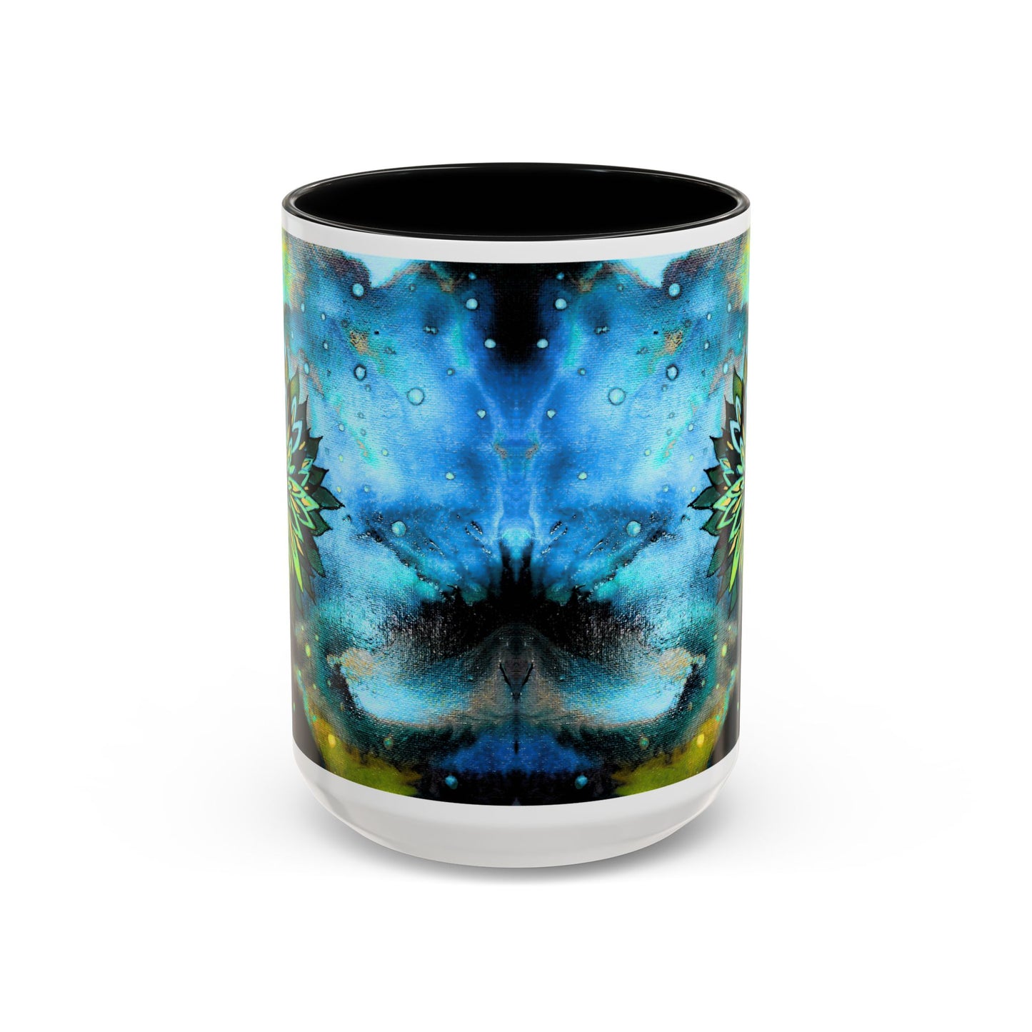 Blue Galaxy Floral Accent Coffee Mug — 11/15oz
