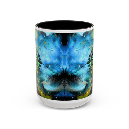 Blue Galaxy Floral Accent Coffee Mug — 11/15oz