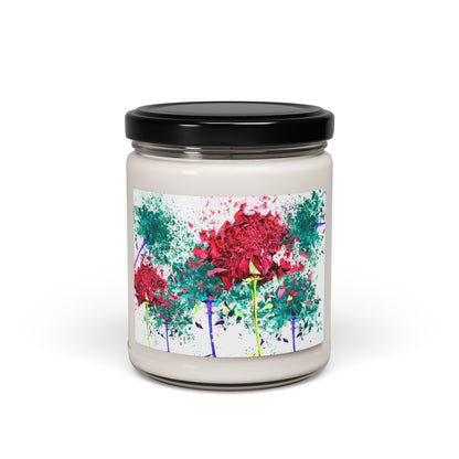 Floral Colorful Blossom Design Soy Candle