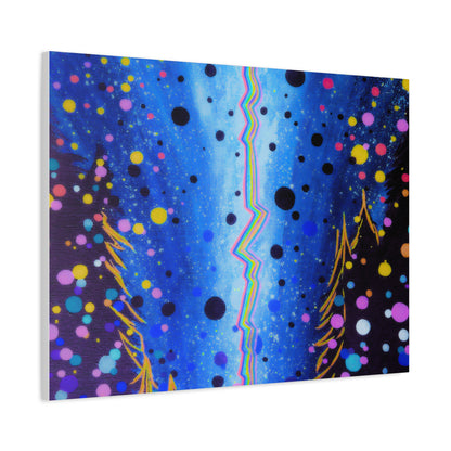 Blue Galaxy Cosmic Night Canvas Art