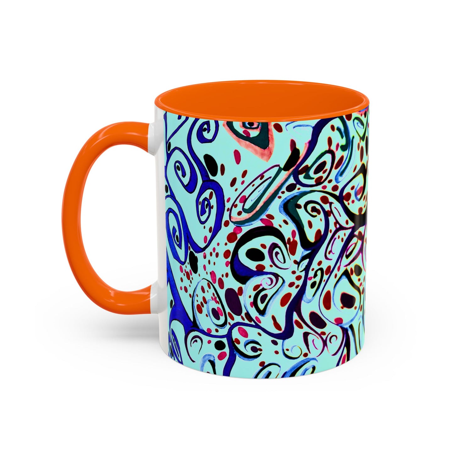 Abstract Floral Accent Coffee Mug