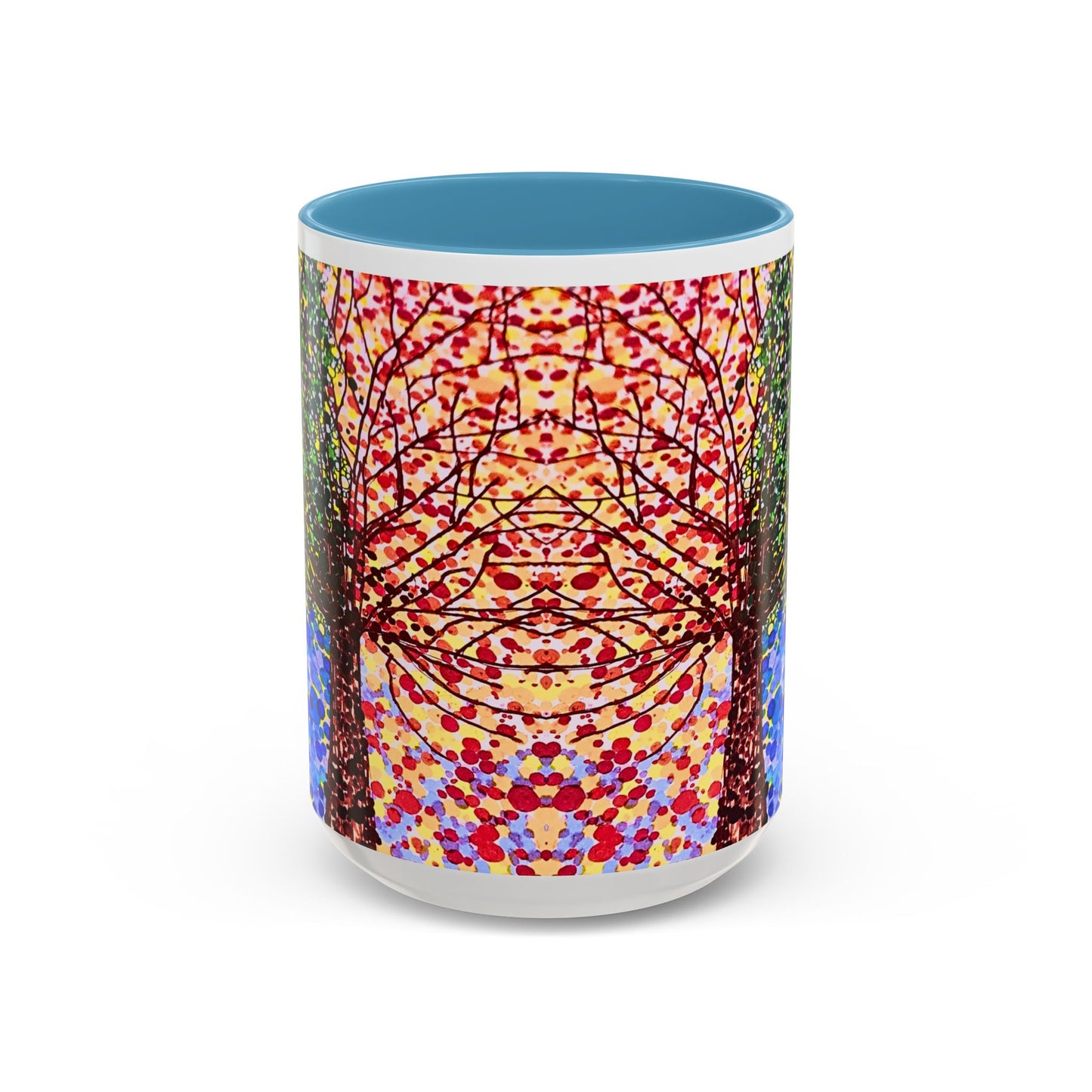 Accent Coffee Mug - Colorful Pointillist Tree Art Cup (11/15 oz)