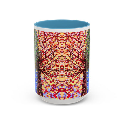 Accent Coffee Mug - Colorful Pointillist Tree Art Cup (11/15 oz)