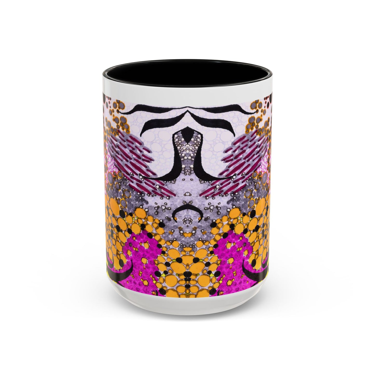 Accent Coffee Mug — Vibrant Abstract Floral Pattern (11/15oz)