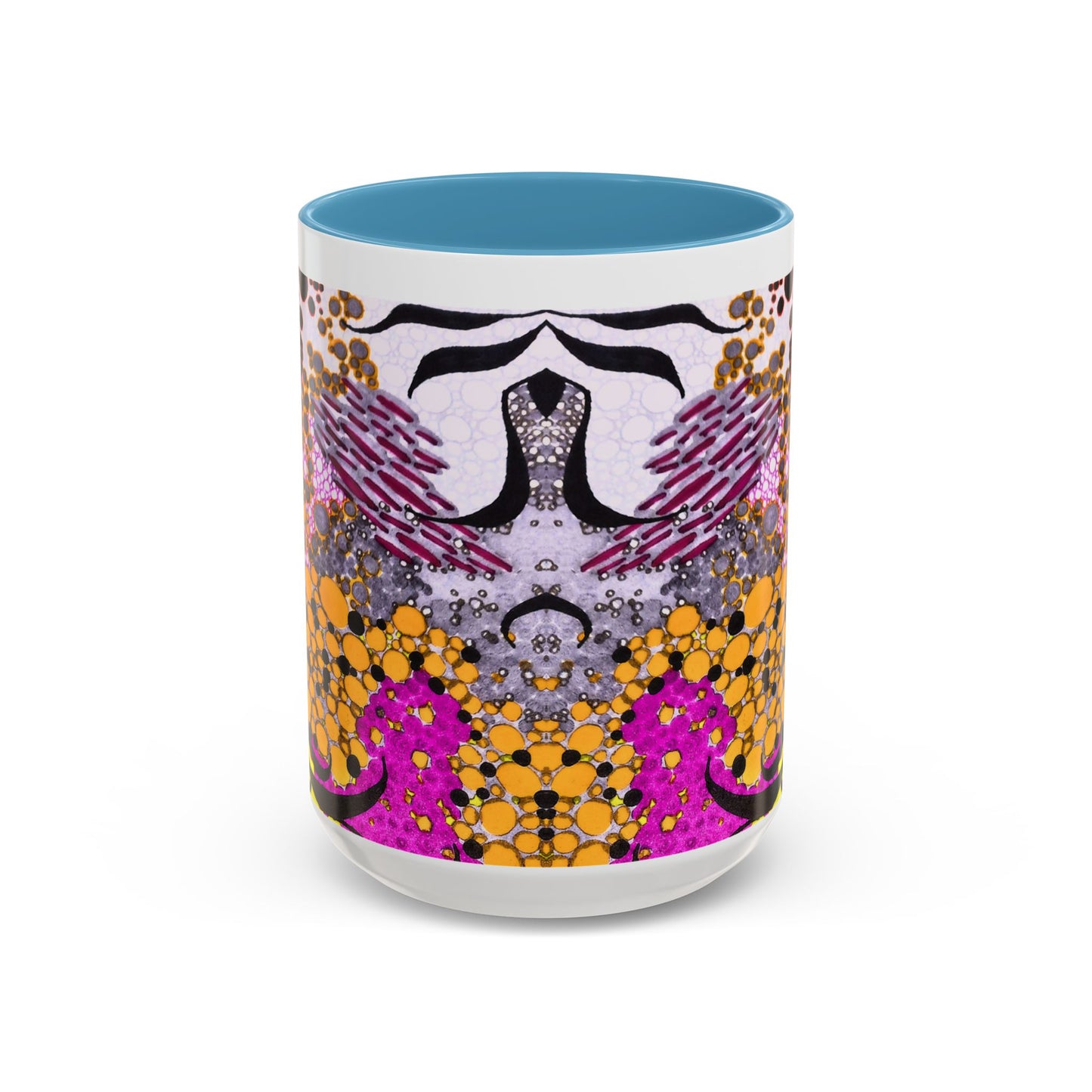 Accent Coffee Mug — Vibrant Abstract Floral Pattern (11/15oz)