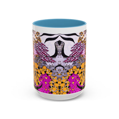 Accent Coffee Mug — Vibrant Abstract Floral Pattern (11/15oz)