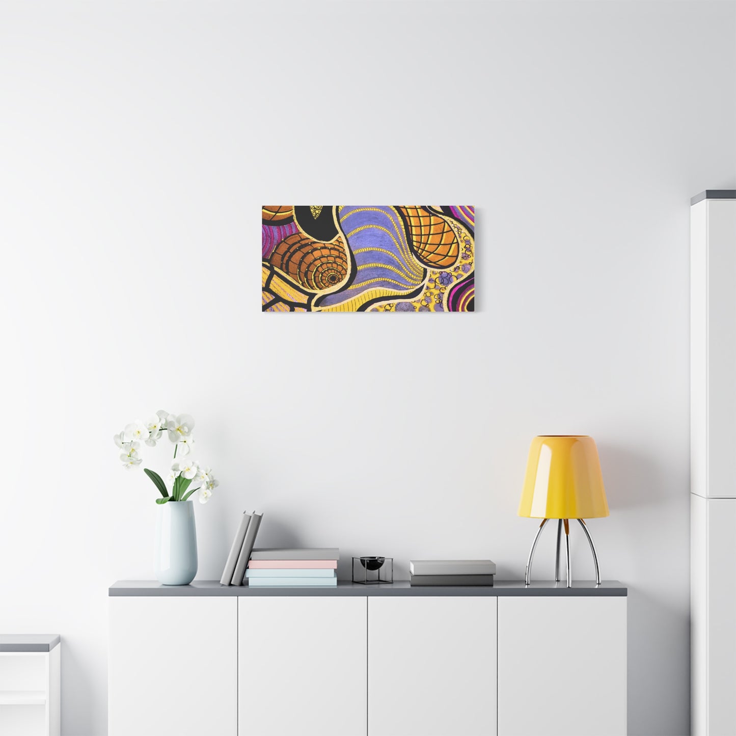 Abstract Gold & Purple Canvas Art
