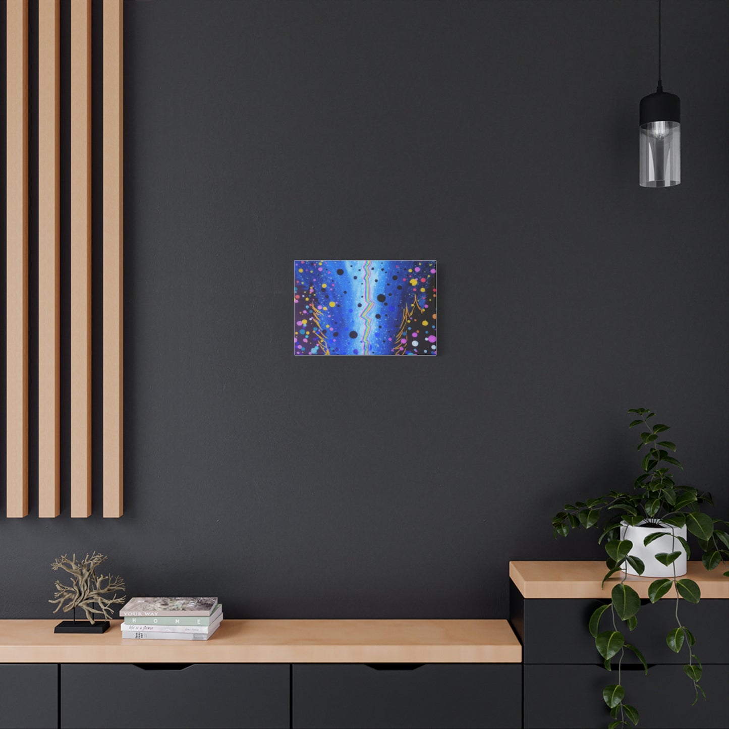 Blue Galaxy Cosmic Night Canvas Art