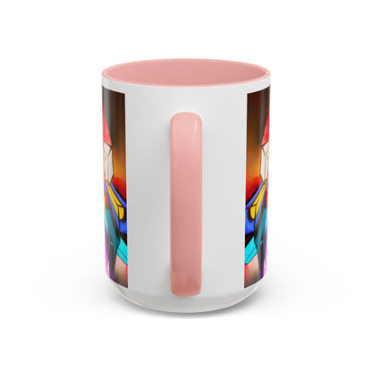 Abstract Neon Art Coffee Mug — Colorful Geometric Accent Mug
