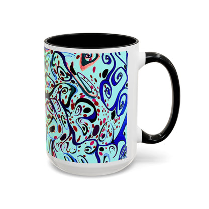 Abstract Floral Accent Coffee Mug