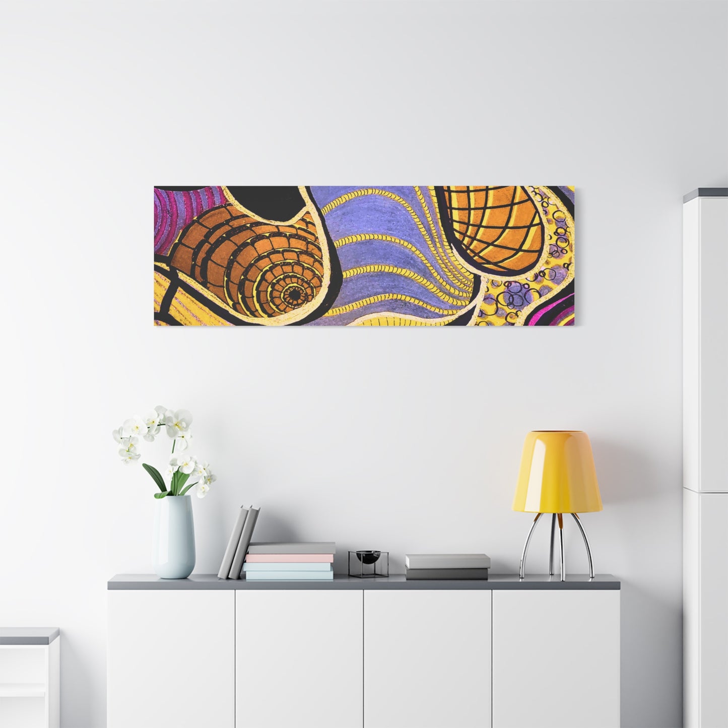 Abstract Gold & Purple Canvas Art