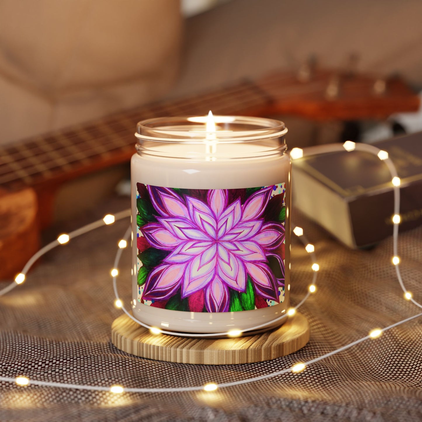 Pink Mandala Bloom Floral Bliss Soy Candle