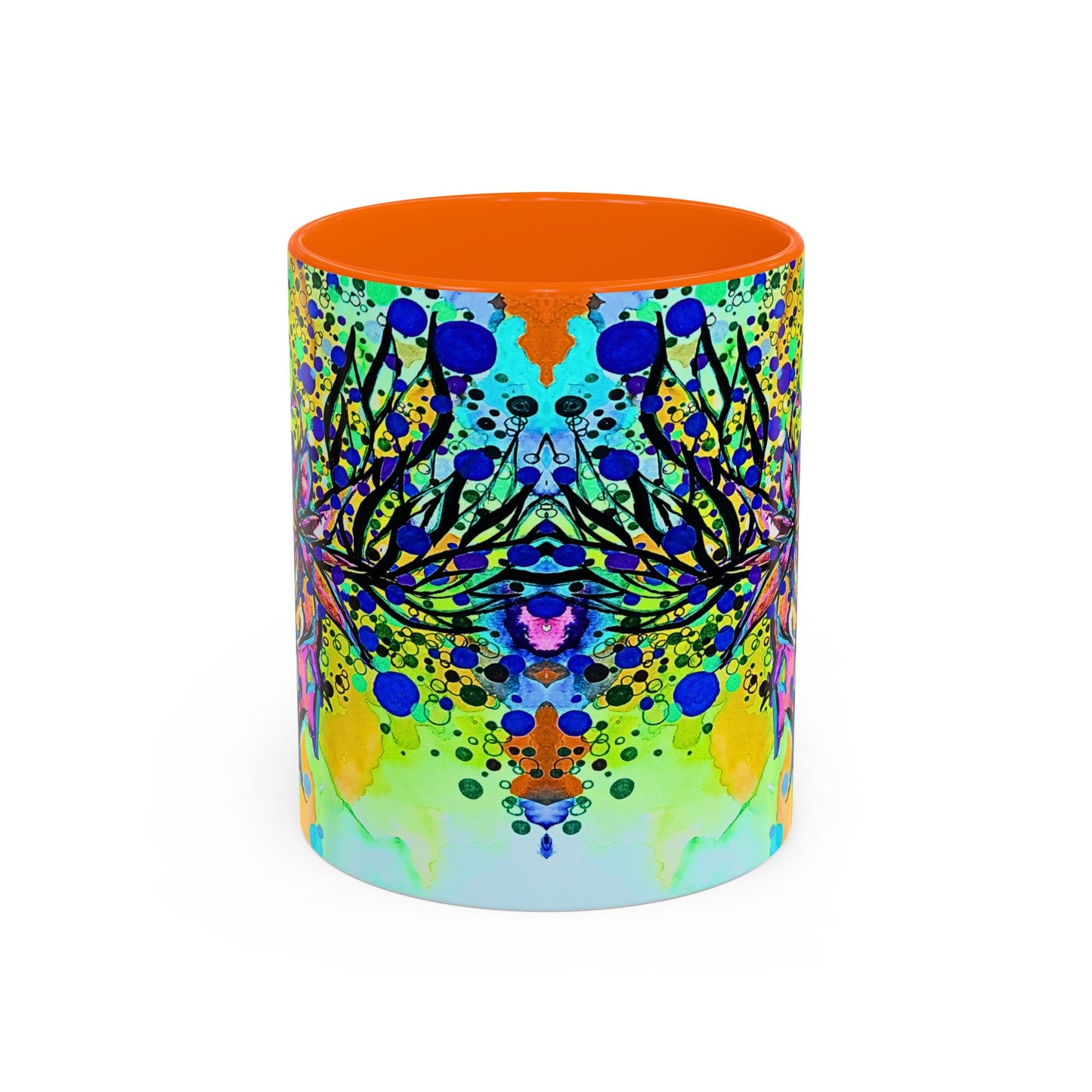 Artistic Floral Coffee Mug — Colorful Watercolor Mandala Accent Mug (11/15oz)