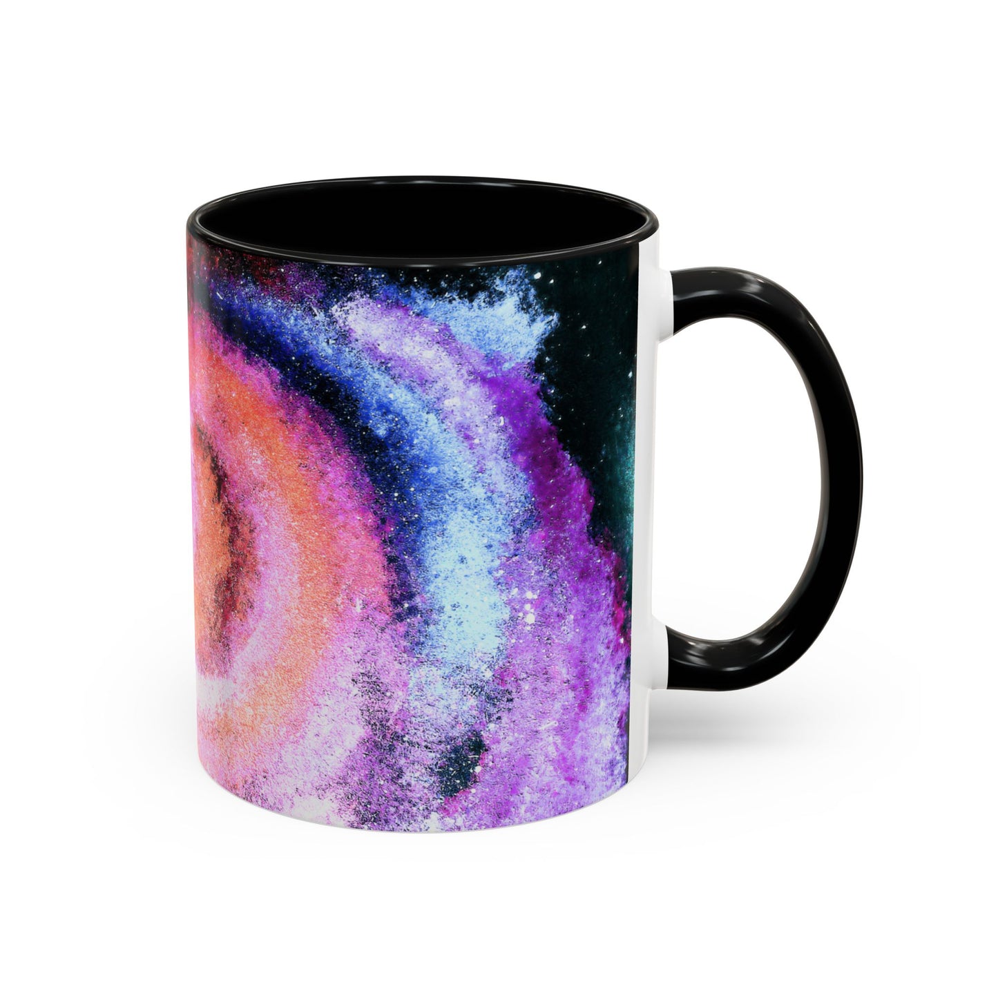 Galaxy Swirl Accent Coffee Mug — Pink Purple Nebula Art (11/15 oz)