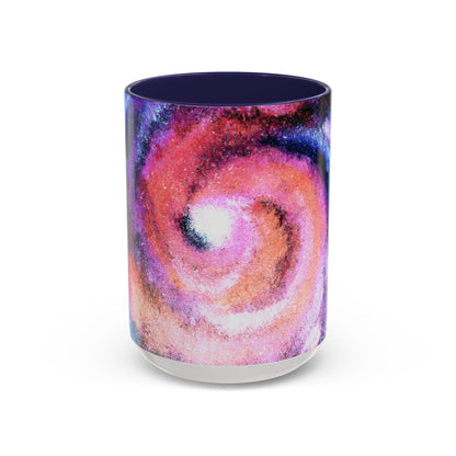 Galaxy Swirl Accent Coffee Mug — Pink Purple Nebula Art (11/15 oz)