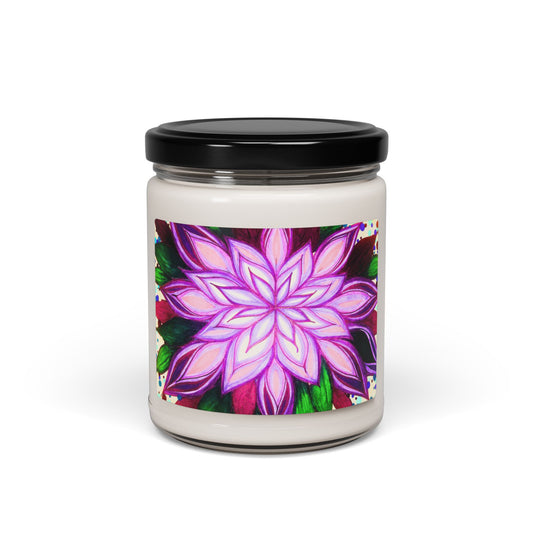 Pink Mandala Bloom Floral Bliss Soy Candle