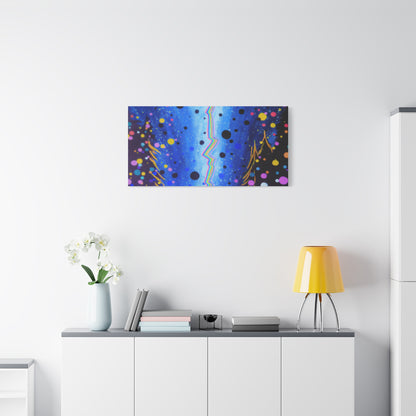 Blue Galaxy Cosmic Night Canvas Art