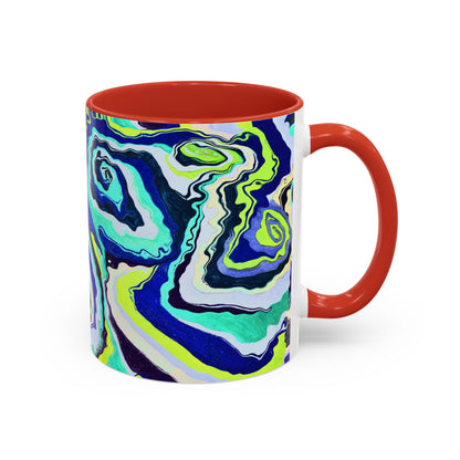 Abstract Blue Swirl Accent Coffee Mug
