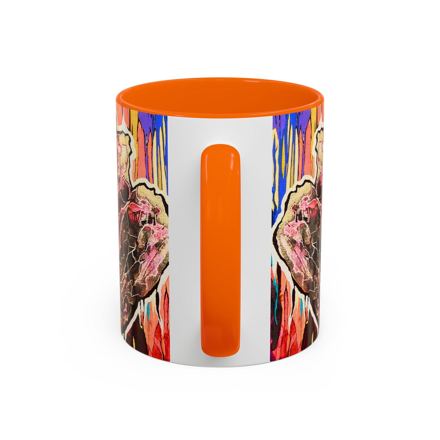 Abstract Floral Accent Coffee Mug — Vibrant Rose Art Ceramic Mug (11/15 oz)