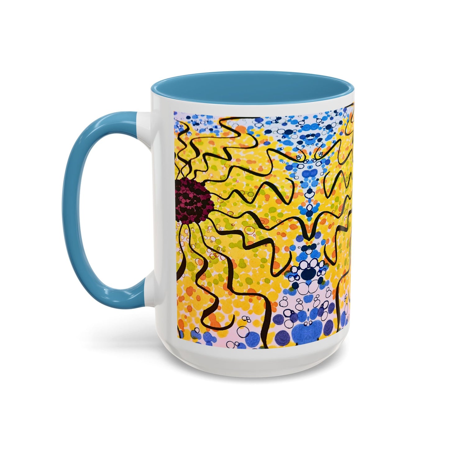 Sunburst Floral Accent Coffee Mug