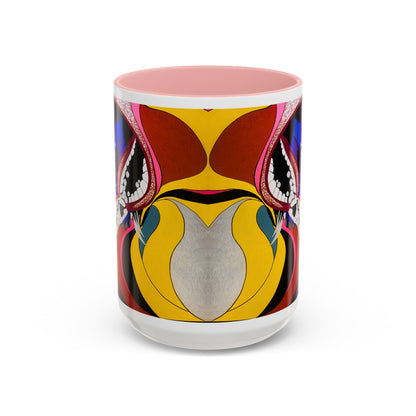 Abstract Colorful Face Accent Coffee Mug — Bold Pop Art Ceramic Gift