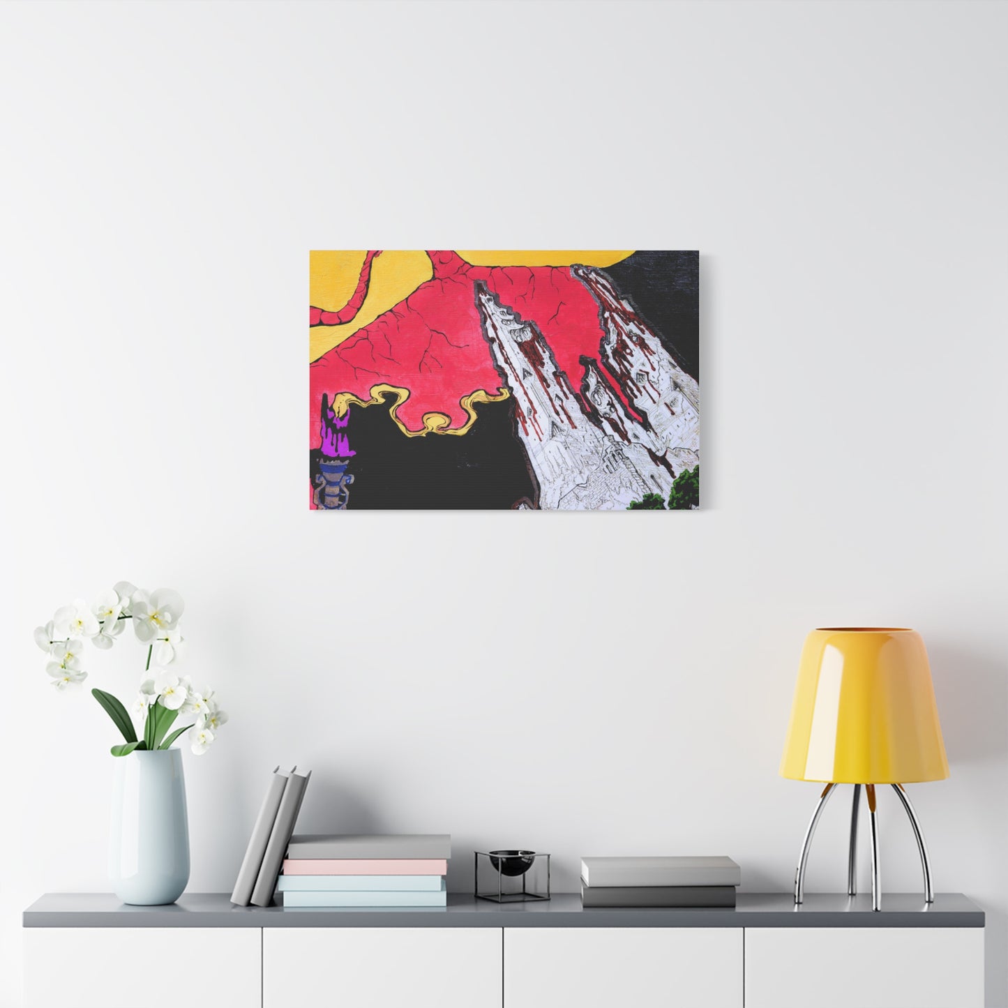 Surreal Mountain Flame Matte Canvas Wall Art