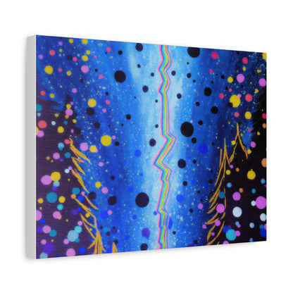 Blue Galaxy Cosmic Night Canvas Art