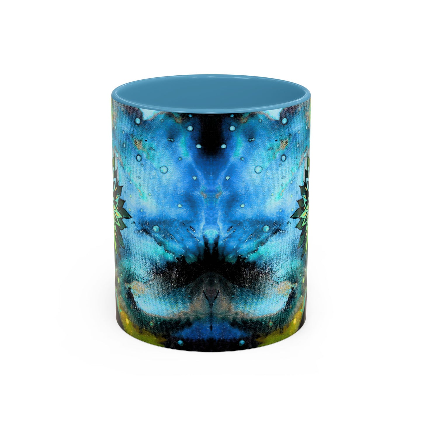 Blue Galaxy Floral Accent Coffee Mug — 11/15oz