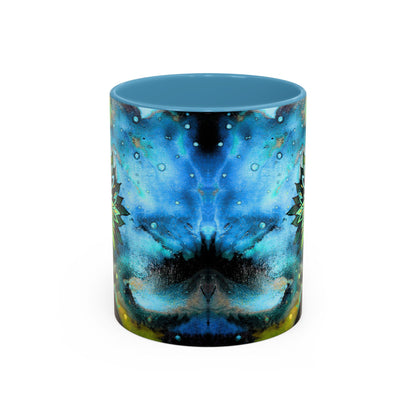 Blue Galaxy Floral Accent Coffee Mug — 11/15oz