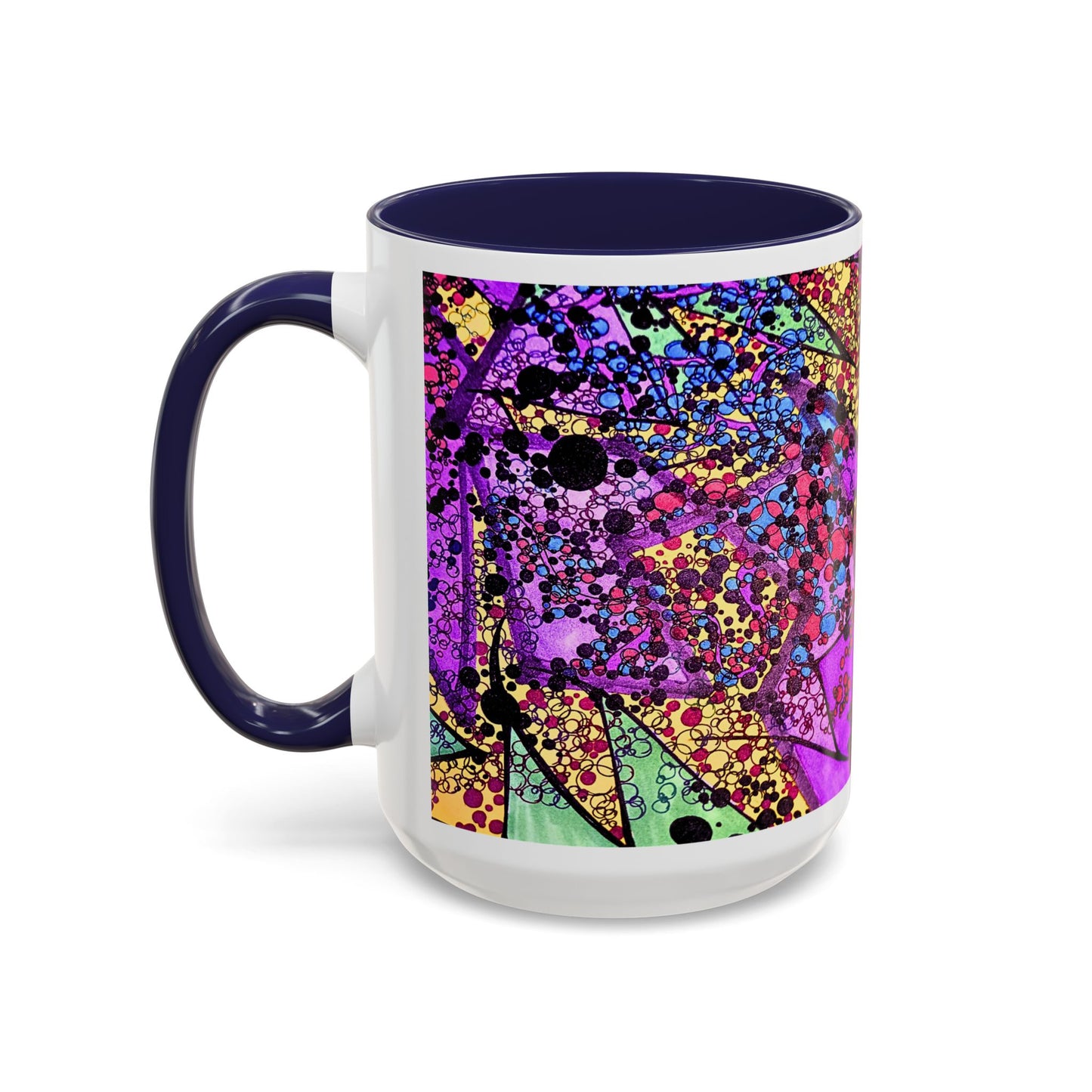 Vibrant Psychedelic Accent Coffee Mug – Colorful Abstract Art (11/15oz)