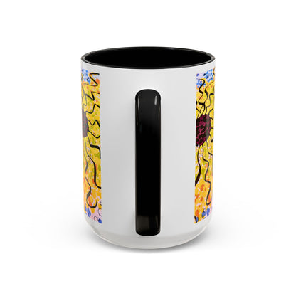 Sunburst Floral Accent Coffee Mug
