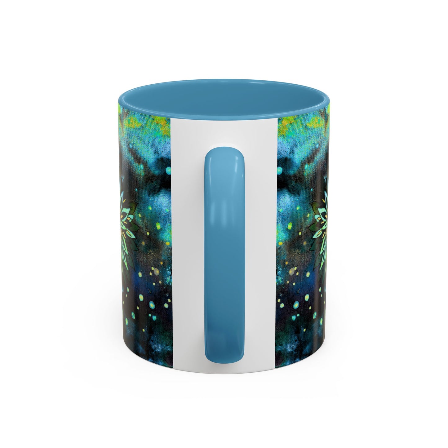 Blue Galaxy Floral Accent Coffee Mug — 11/15oz