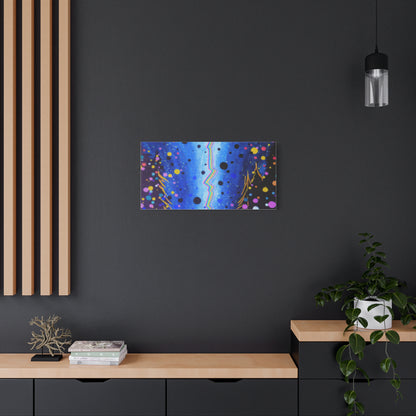 Blue Galaxy Cosmic Night Canvas Art