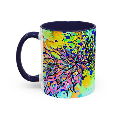 Artistic Floral Coffee Mug — Colorful Watercolor Mandala Accent Mug (11/15oz)