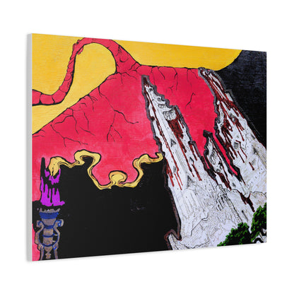 Surreal Mountain Flame Matte Canvas Wall Art