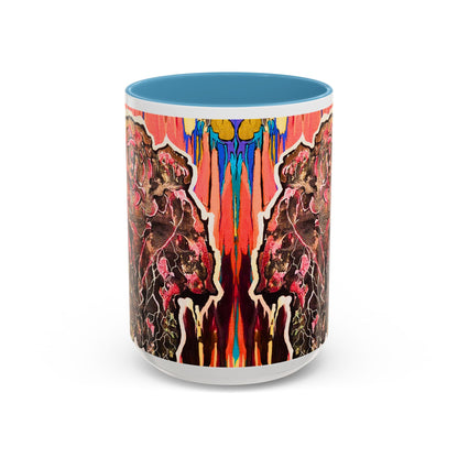 Abstract Floral Accent Coffee Mug — Vibrant Rose Art Ceramic Mug (11/15 oz)