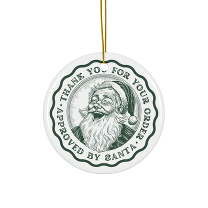Approved by Santa Ceramic Ornament — Vintage