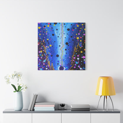 Blue Galaxy Cosmic Night Canvas Art