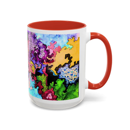 Abstract Colorful Art Coffee Mug — Vibrant Symmetry Accent Mug