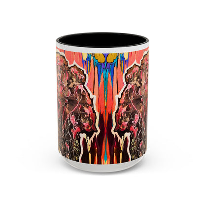 Abstract Floral Accent Coffee Mug — Vibrant Rose Art Ceramic Mug (11/15 oz)