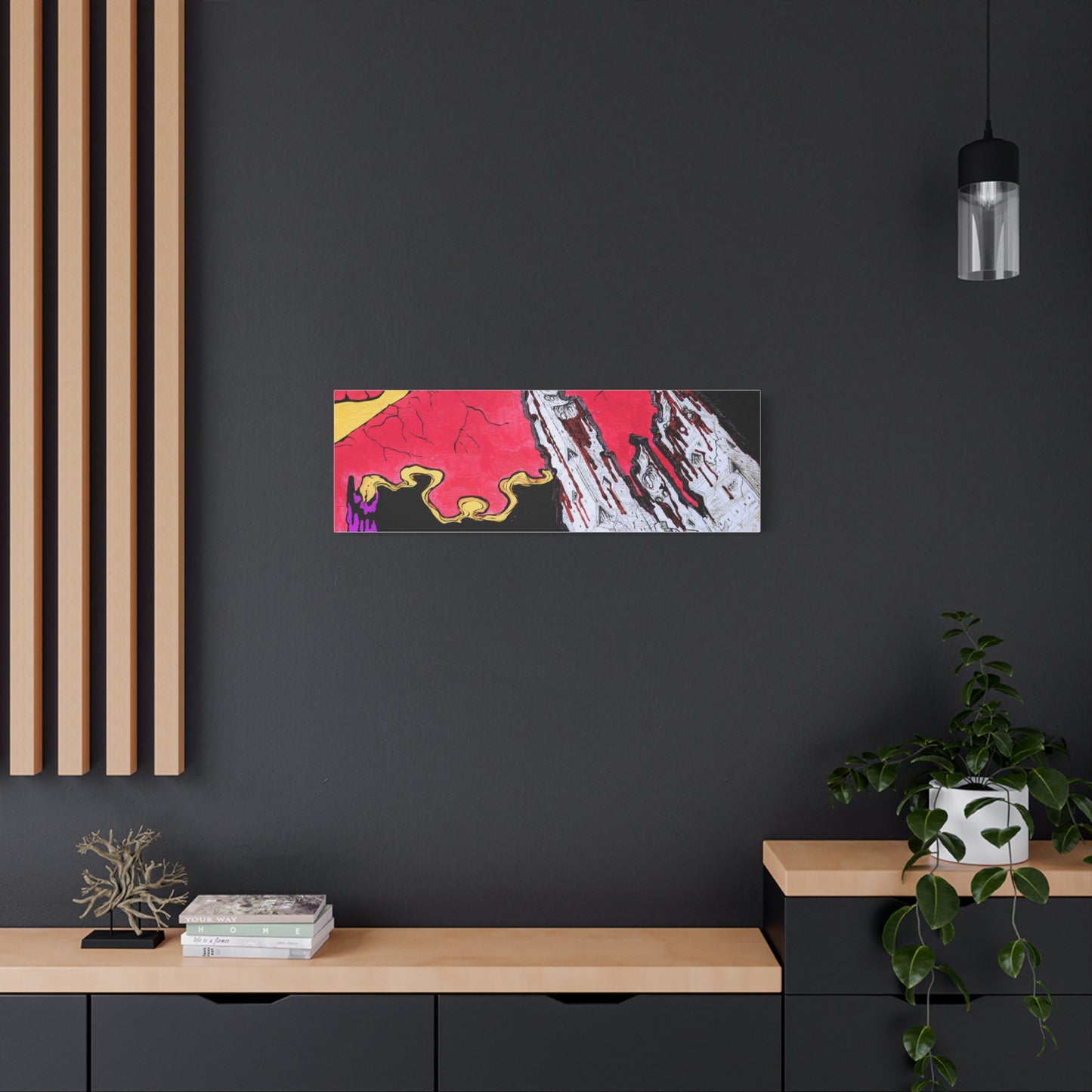 Surreal Mountain Flame Matte Canvas Wall Art