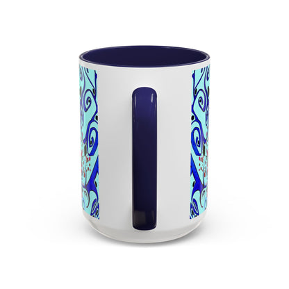 Abstract Floral Accent Coffee Mug