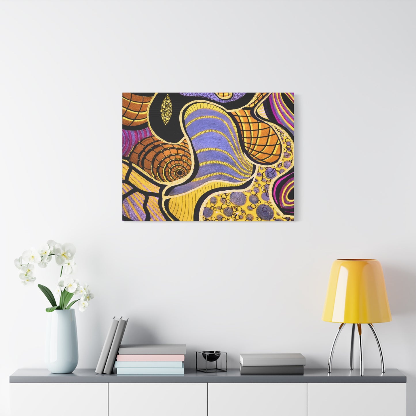 Abstract Gold & Purple Canvas Art