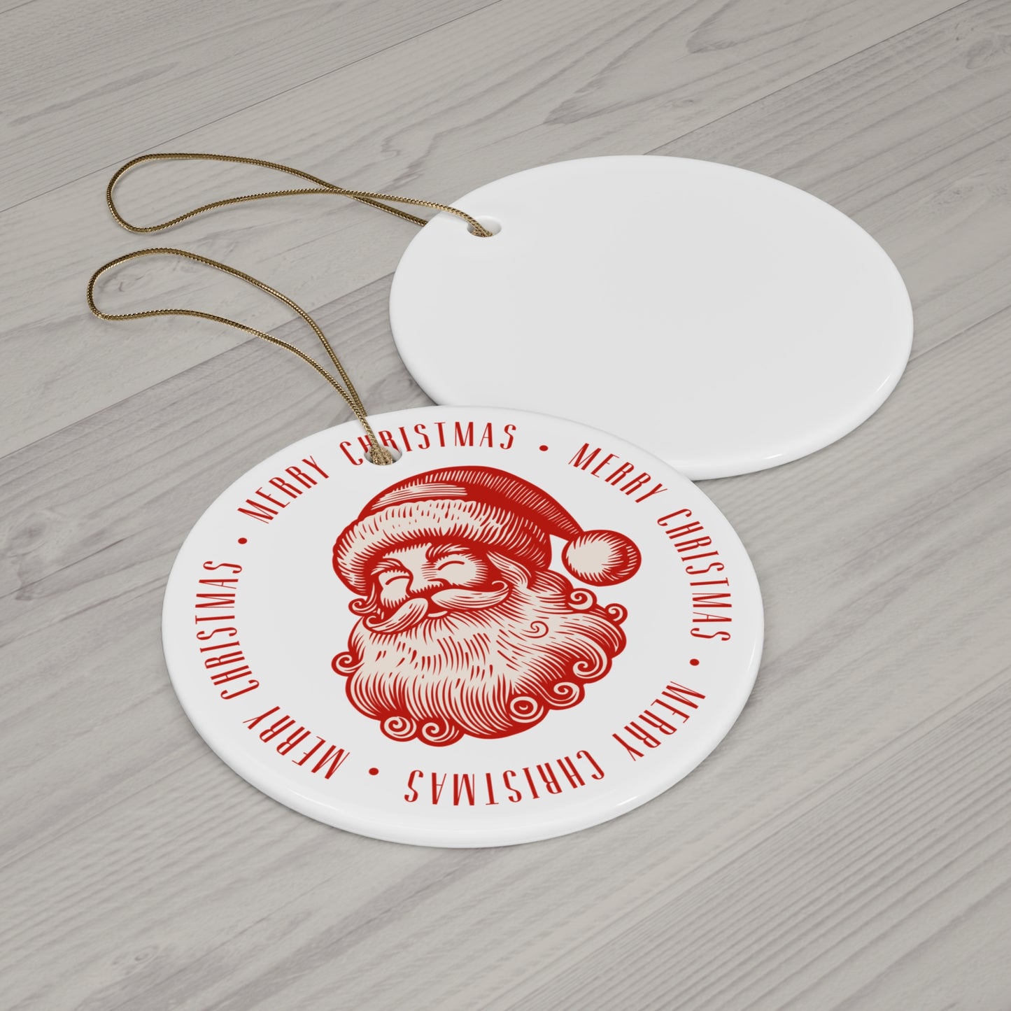 Vintage Santa Ceramic Christmas Ornament