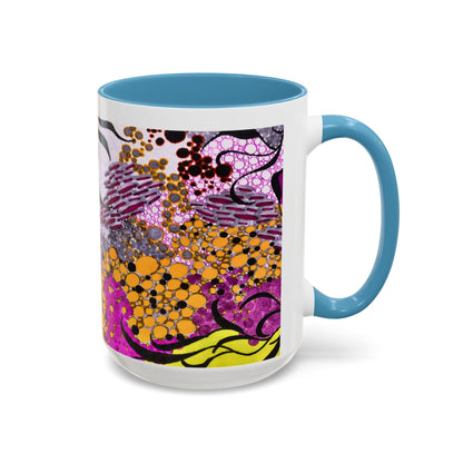 Accent Coffee Mug — Vibrant Abstract Floral Pattern (11/15oz)